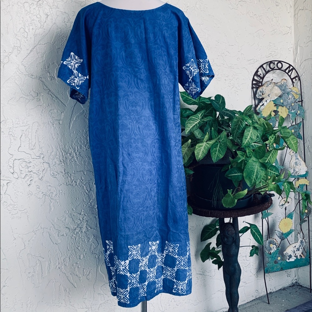 VTG Tribal Batik Butterfly Island Shift Dress
